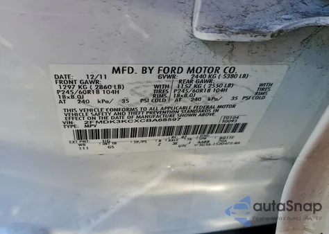 2012 Ford Edge Limited из США, поврежденный, VIN 2FMDK3KCXCBA68597